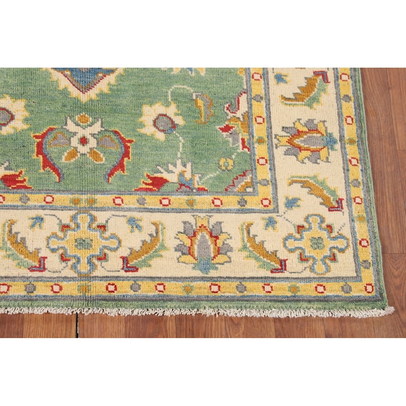 Green Oushak Accent Rug Hand-Knotted Wool Carpet - 3'4" x 4'10"
