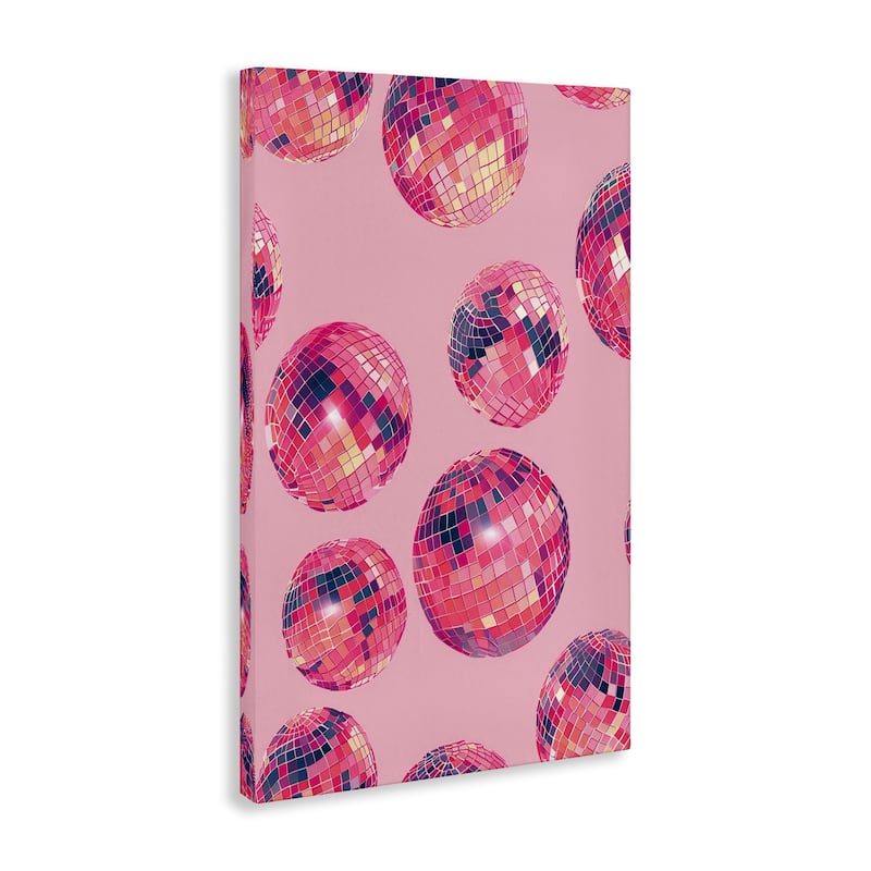 Stupell Vivid Pink Disco Pattern Canvas Wall Art Design By LSR Design Studio