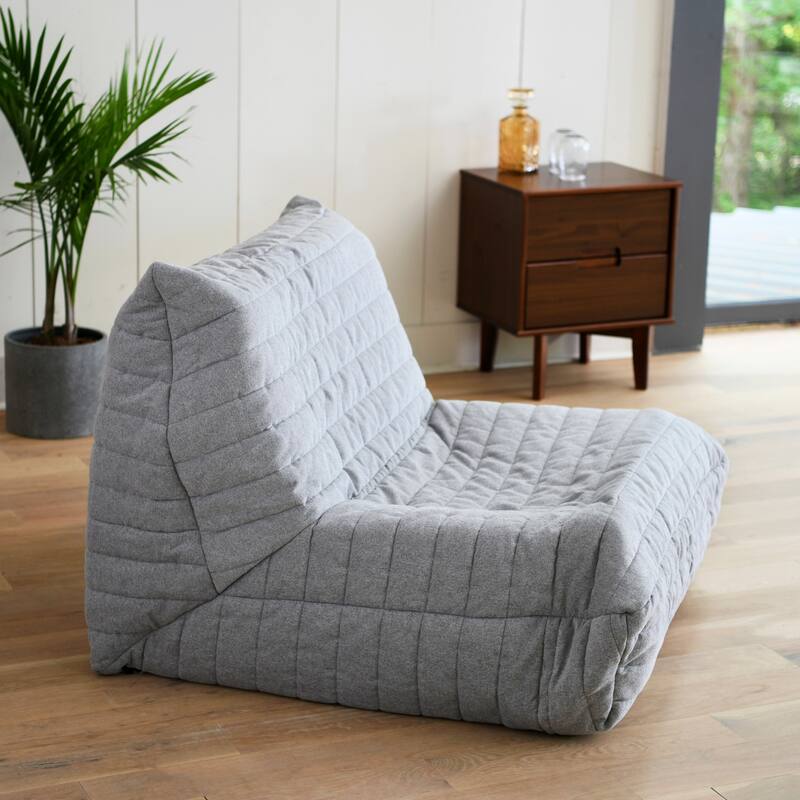 Premium Up-Cycled Memory Foam Chair, Ergonomic Design with Quilted Removable Cover, 70's Bean Bag Chair Alternative