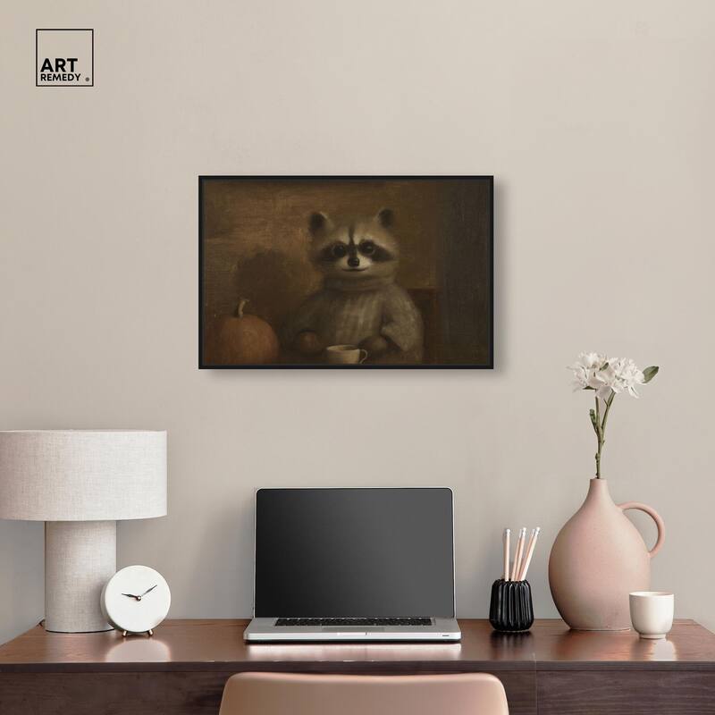 Raccoon Reverie Canvas by Art Remedy