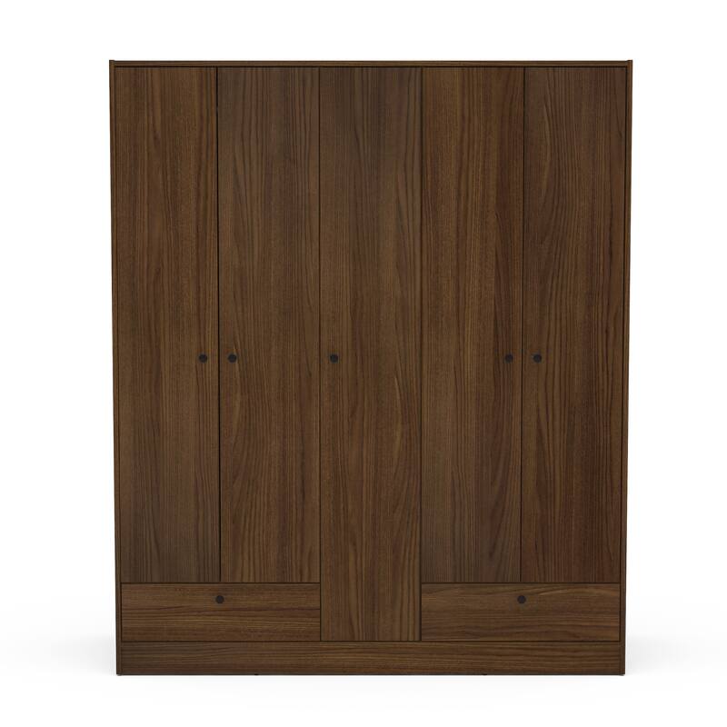 Polifurniture Denmark 5 Door Bedroom Armoire with 2 Drawers