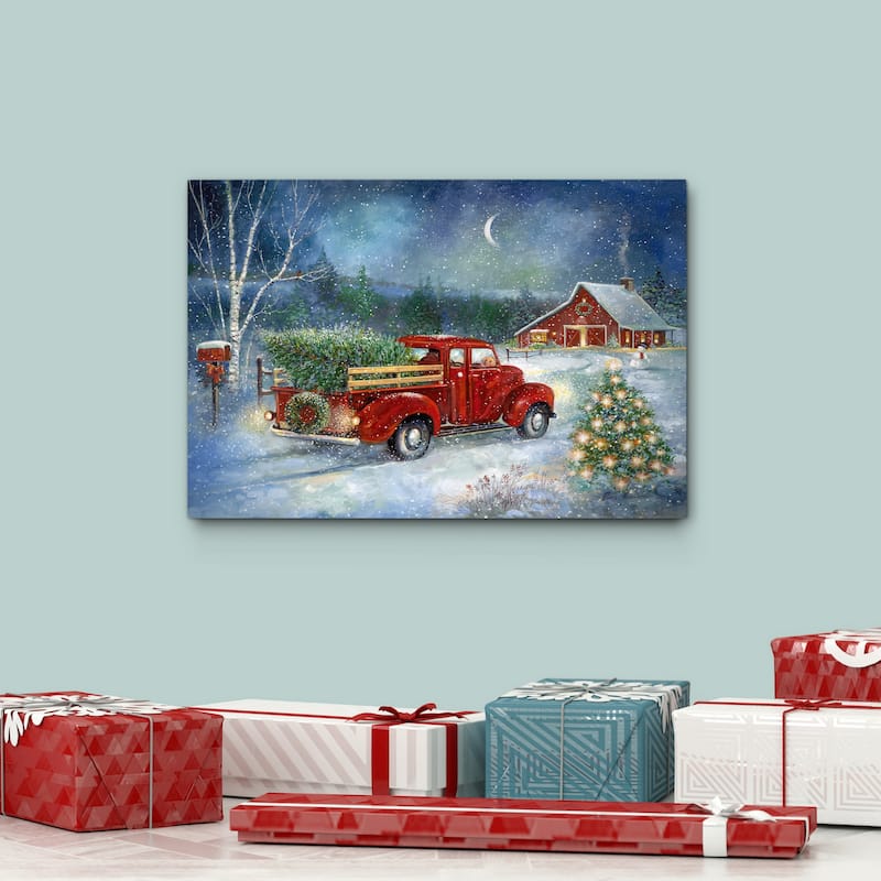 Moonlit Skaters-Premium Gallery Wrapped Canvas - Ready to Hang