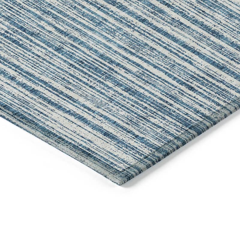 Machine Washable Indoor/ Outdoor Chantille Contemporary Stripes Rug