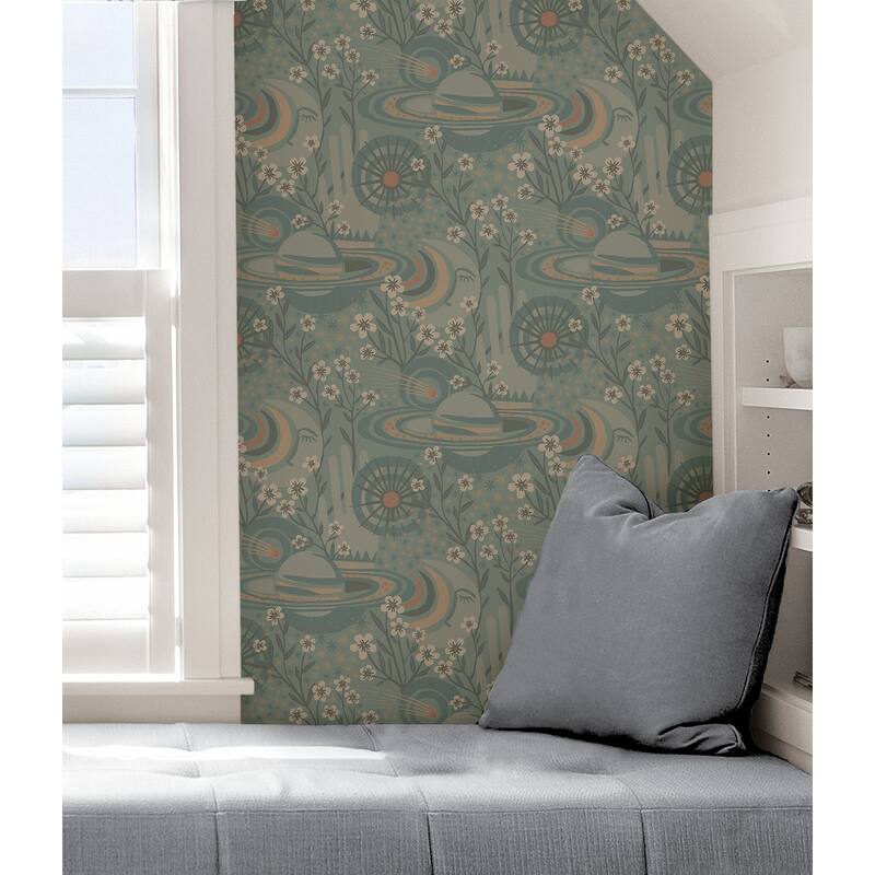 Pip & Lo Teal Ethereal Cosmos Peel & Stick Wallpaper