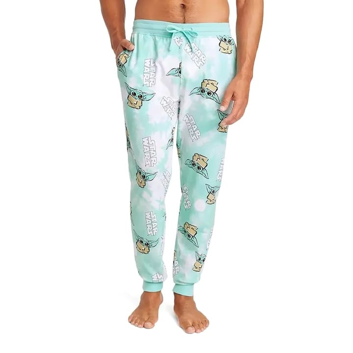 Star Wars Men's Mandalorian Baby Yoda AOP Tie-Dye Jogger Pajama Pants