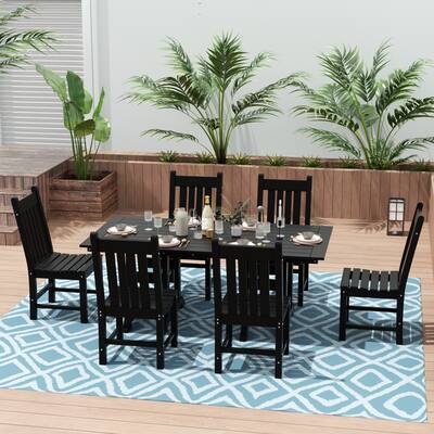Laguna 7-Piece Rectangular Poly Eco-Friendly All Weather Outdoor Dining Set