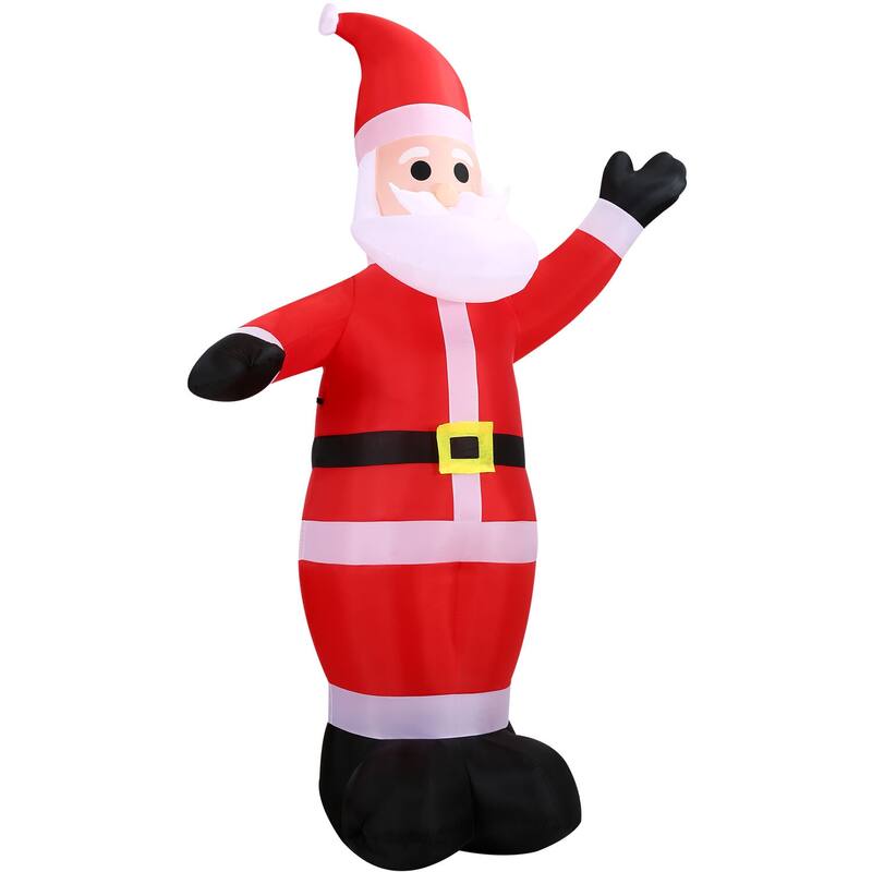 Christmas Time 10-Ft. Pre-Lit Inflatable Santa Claus Outdoor Christmas Decoration
