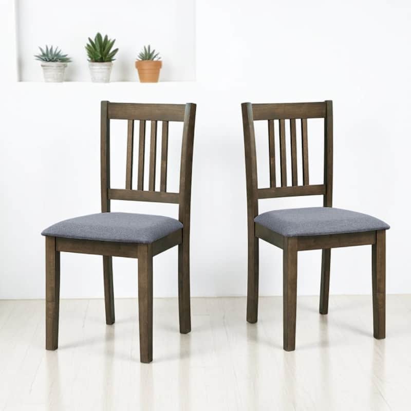 Wooden 5-Piece Dining Table Set for 4, Square Kitchen Table with Upholstered Chairs, Solid Wood & MDF, Space-Saving Design