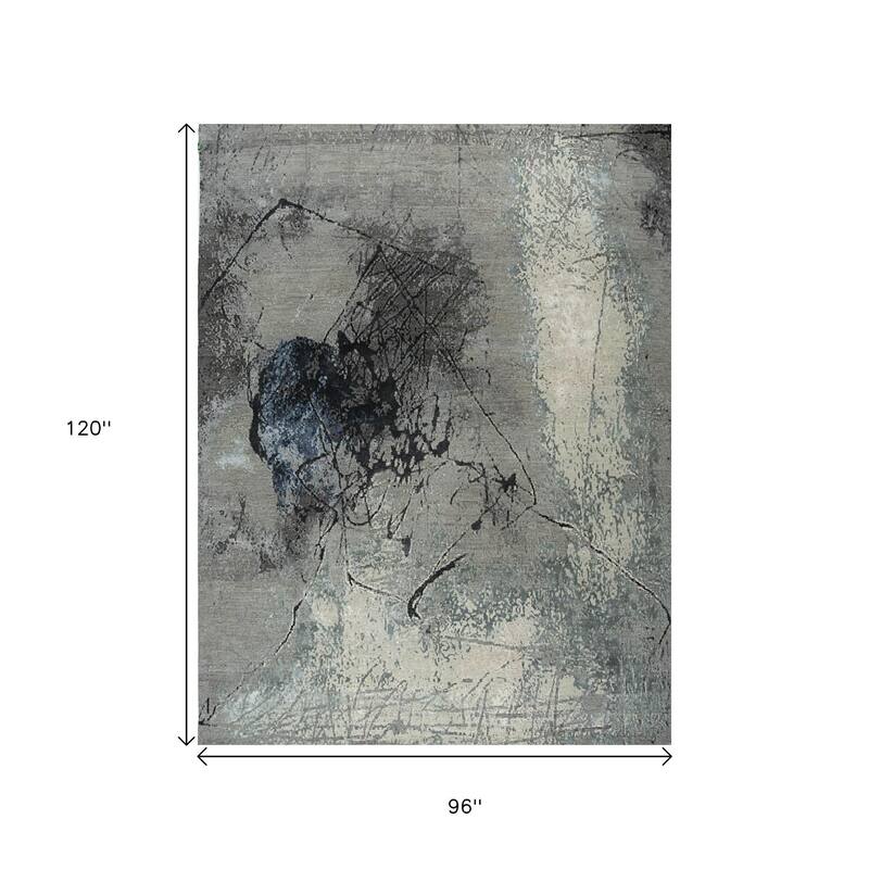HomeRoots Abstract Contemporary Rectangle Area Rug - 120.00 in. x 96.00 in. x 0.25 in.