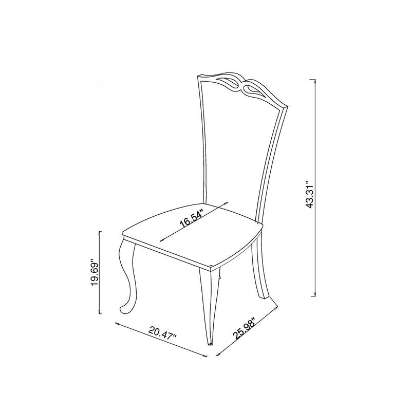 Somette Janice Modern Tall-Back Side Chair, Set of 2