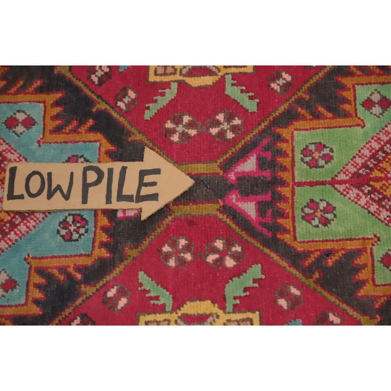 Hand Knotted Oriental 100% Wool Carpet Traditional Geometric Red Ardebil Runner Rug - 9' 4'' X 4' 5''