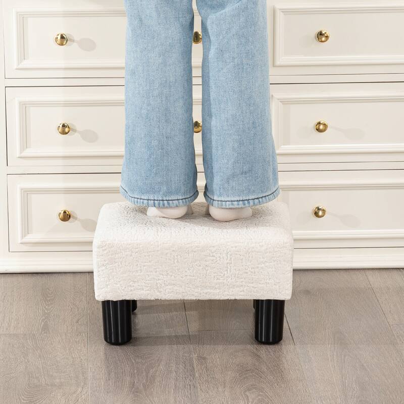 Adeco Small Rectangular Ottoman Footrest Stool Chair