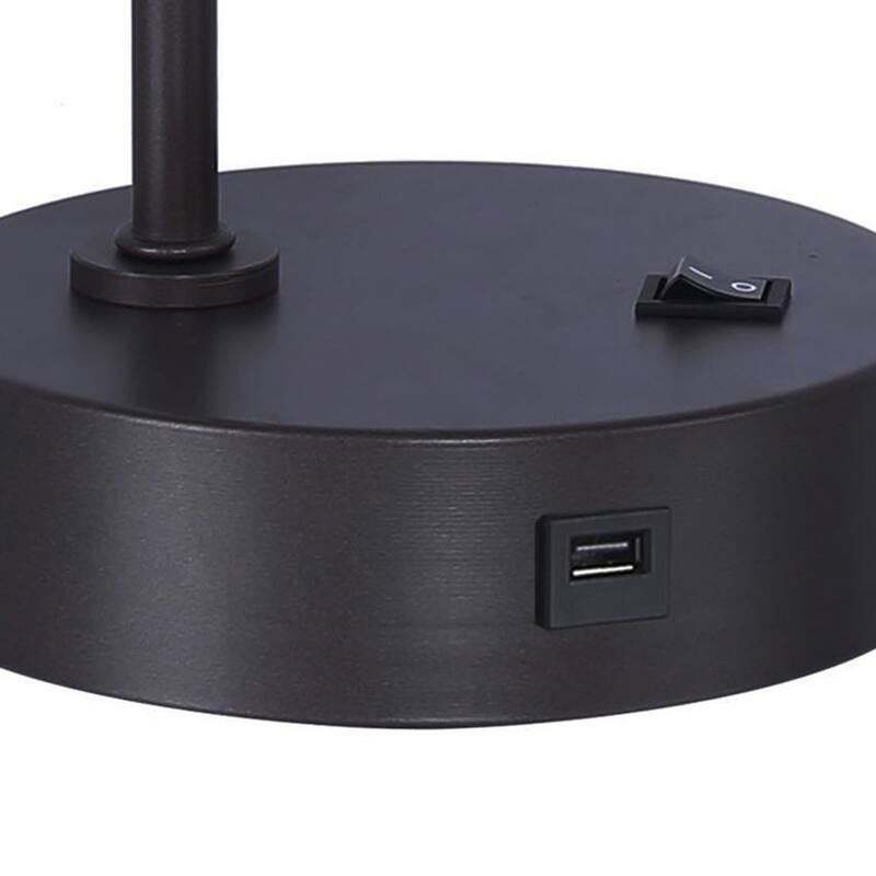 Porch & Den Cane Tube 17" Metal Task Lamp with USB