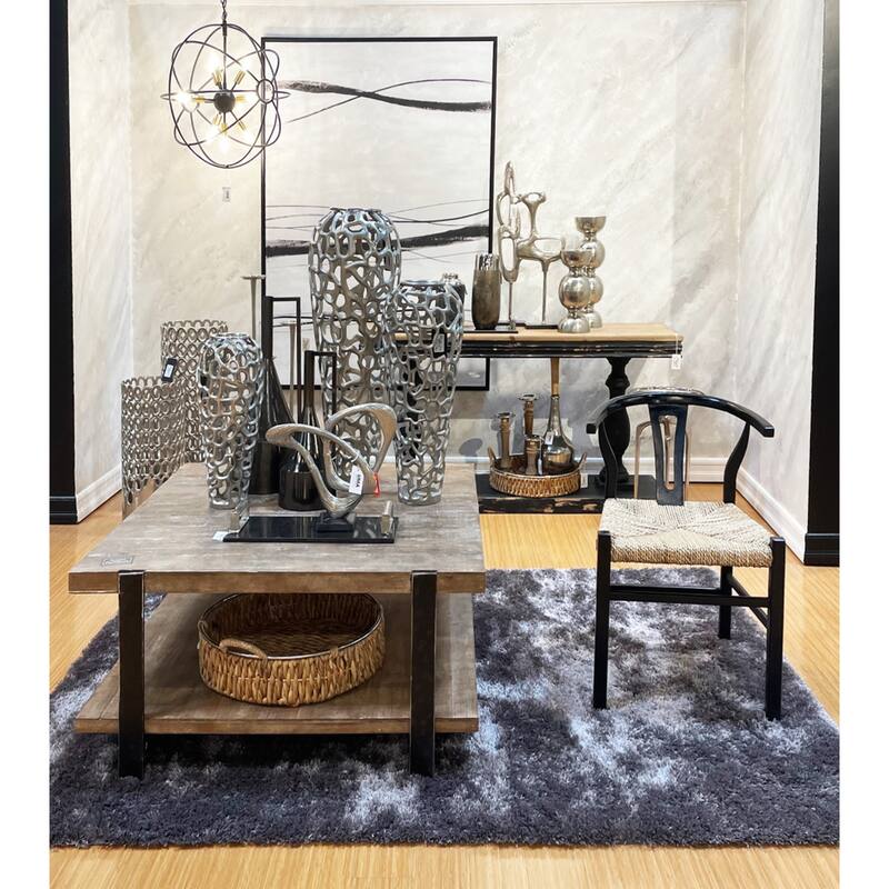 Wood Distressed Console Table with Brown Wood Top - Black - Roche River Decor - 18"Wx59"Lx31"H