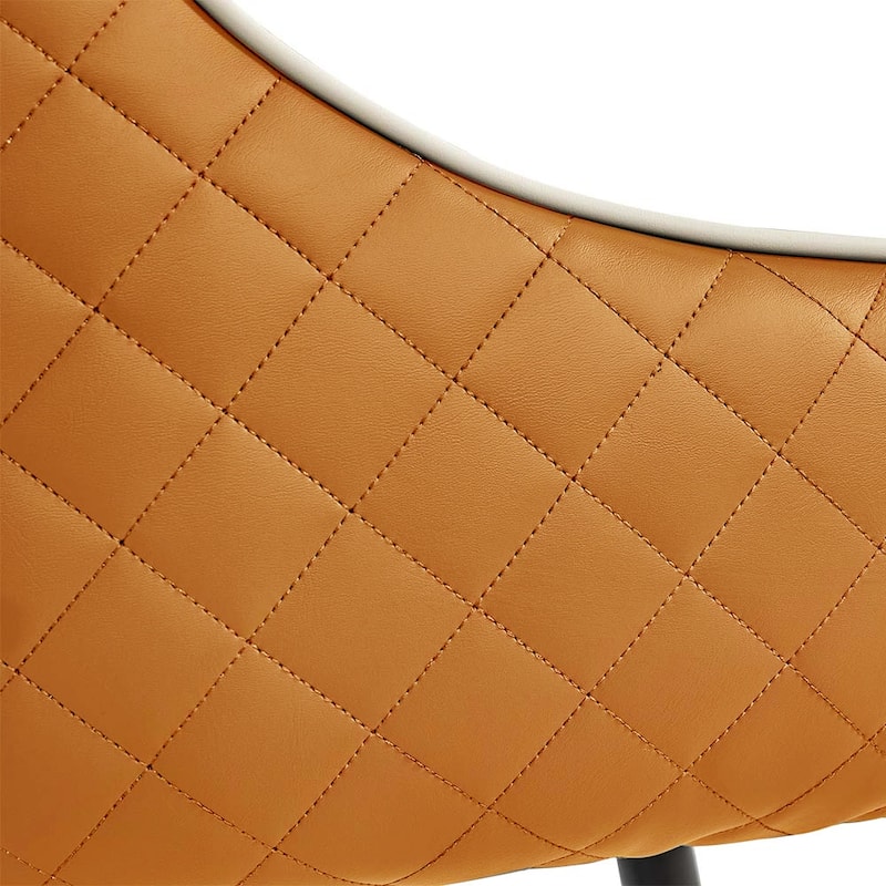 Mid-Century Faux Leather Dining Chair, Solid Wood Legs, Density Sponge, Partial Assembly