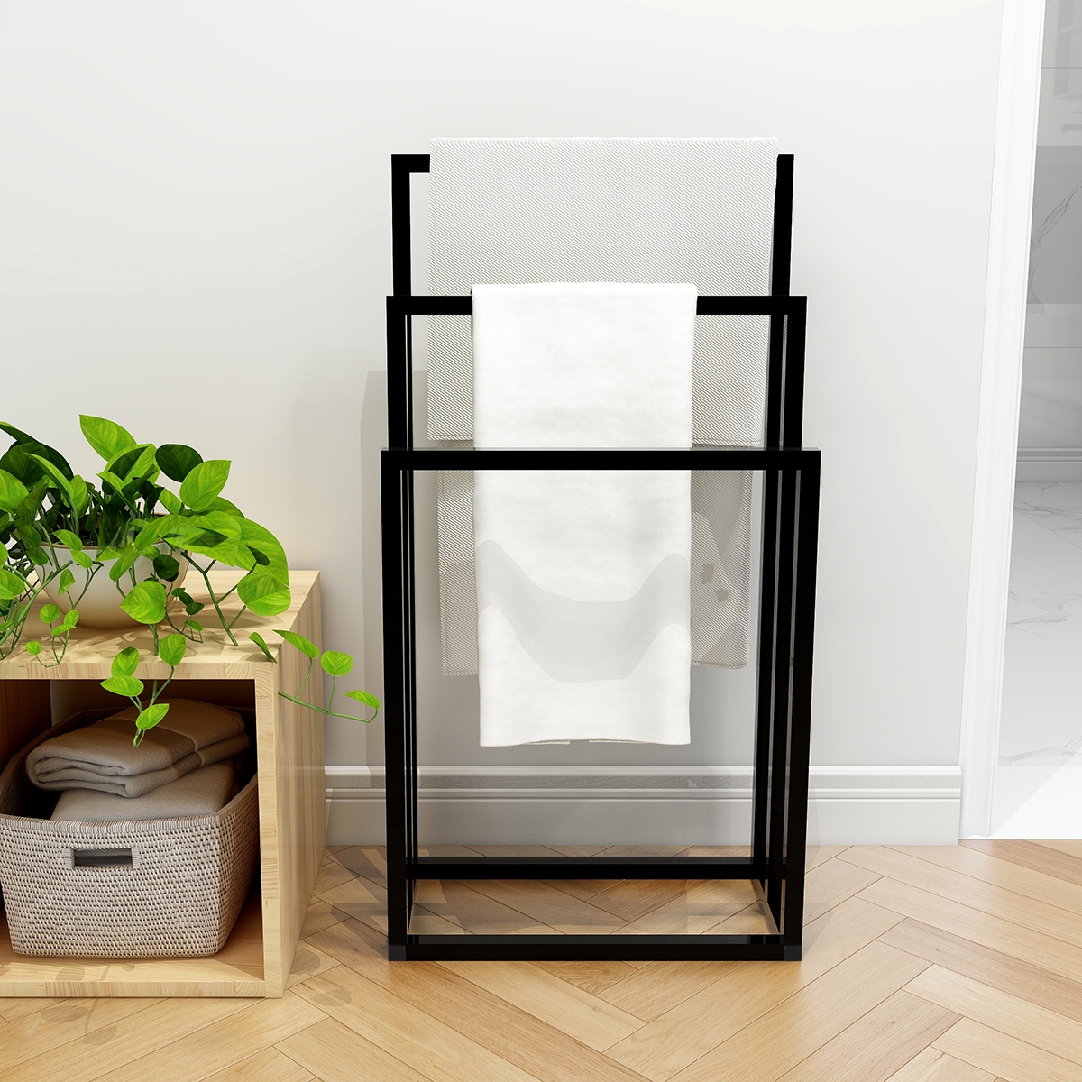 3 Tier Freestanding Towel Holder Modern Metal Towel Rack Towel Bar 17.7 W x 8.7 D x 33.9 H On Sale Bed Bath Beyond 39004786