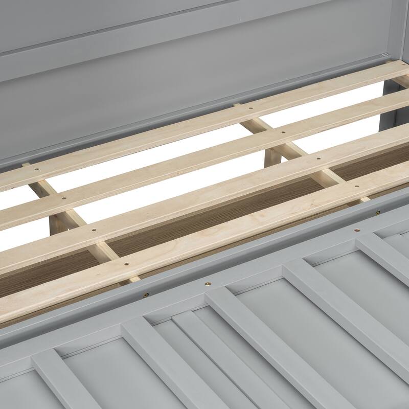 Queen Size Convertible Cabinet Bed with USB Ports by Harper&Bright Designs