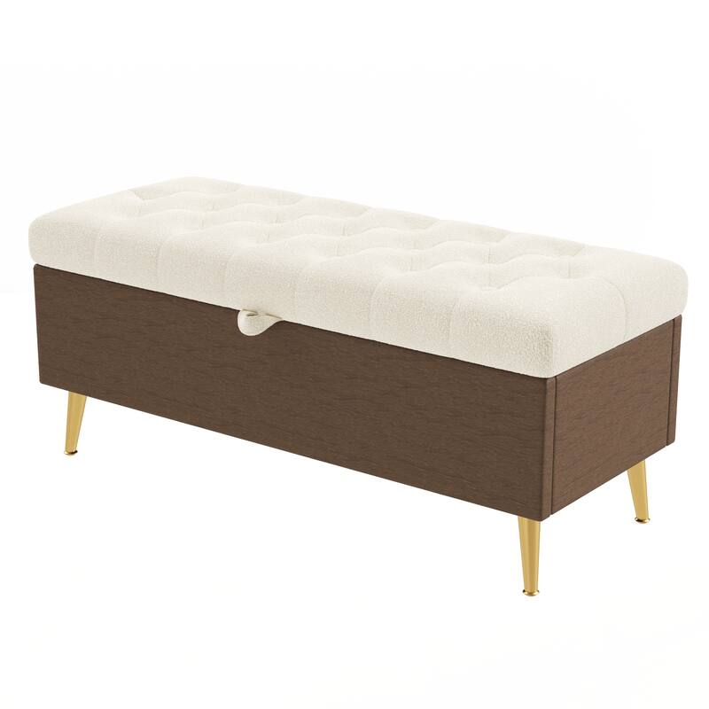 Modern Storage Ottoman Bench Upholstered Bedroom Bench
