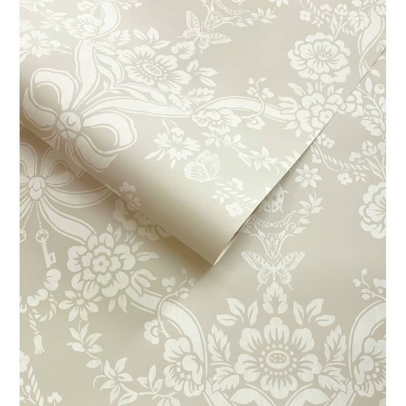 Bow Damask Non-Pasted Wallpaper – 396in. x 21in. – Covers 56 square feet