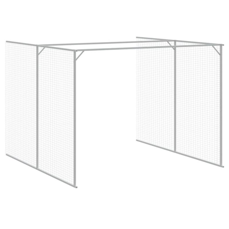 vidaXL Dog House with Run Light Gray/Anthracite multisize Galvanized Steel