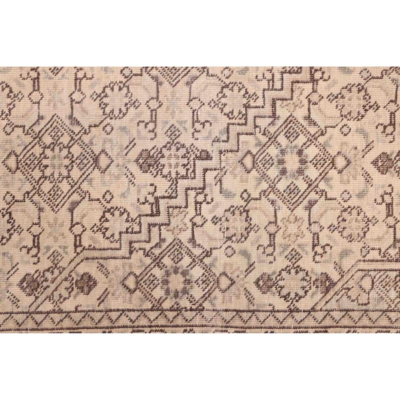 ECARPETGALLERY Hand-knotted Antalya Vintage Cream Wool Rug - 6'8 x 9'6