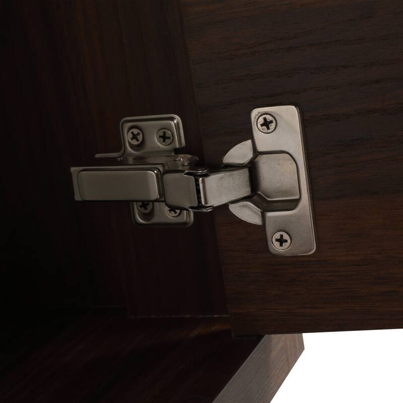 36 in. Plywood Wall Mounted Bathroom Vanity Set in California Walnut with Integrated Resin Sink