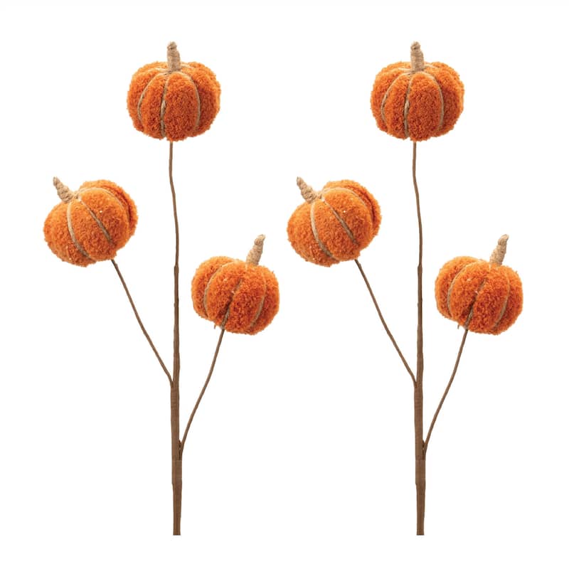HomeRoots Set of Six Orange and Green Fall Mini Pumpkins Wreath Sprays