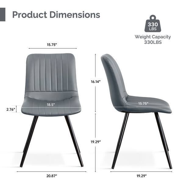 dimension image slide 5 of 8, HOMYKA Modern Dining Chairs with Thick Cushions Set of 3