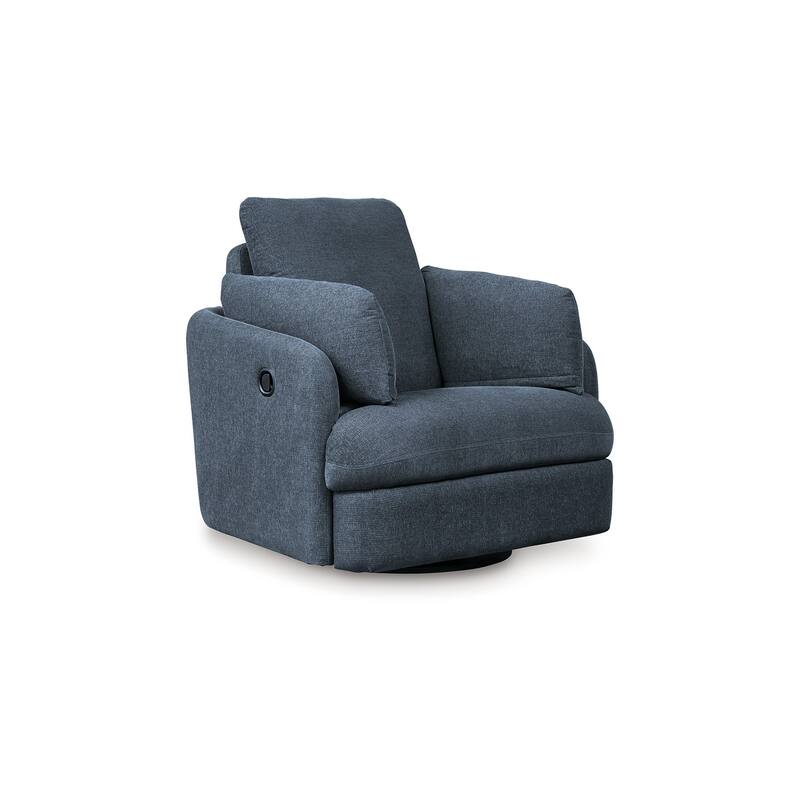 Meso Swivel Manual Glider Recliner Chair, Ink Blue Nuvella Polyester