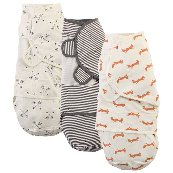 slide 1 of 1, Touched by Nature Baby Boy Organic Cotton Swaddle Wraps, Fox, 0-3 Months - Fox - 0-3 Months 0-3 Months - Fox
