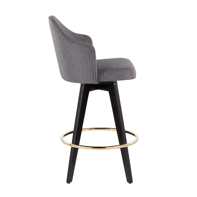Carson Carrington Valsatra 26" Upholstered Counter Stool with Black Wood Base (Set of 2)
