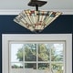 preview thumbnail 6 of 9, River of Goods Orson Stained Glass 16-inch Semi-Flushmount Ceiling Light - 16" x 16" x 9.5"