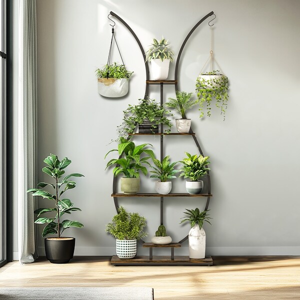 UNHO Plant Stand Indoor Metal Flower Pot Shelf for Living Room