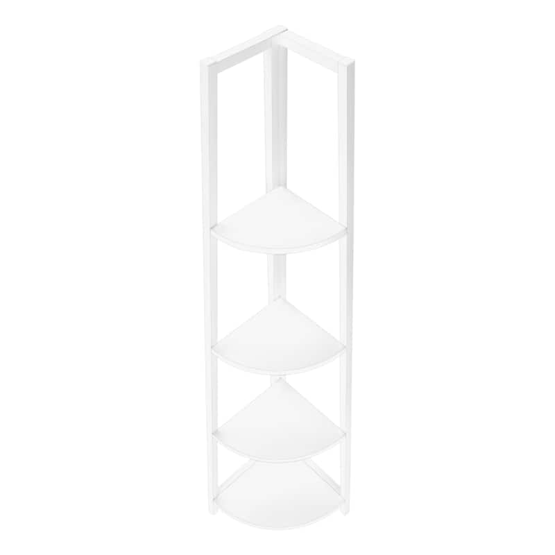 Slim 5-Shelf Bookcase with Tall Narrow Frame, Modern Open Shelves for Storage and Stylish Displays - 17.5