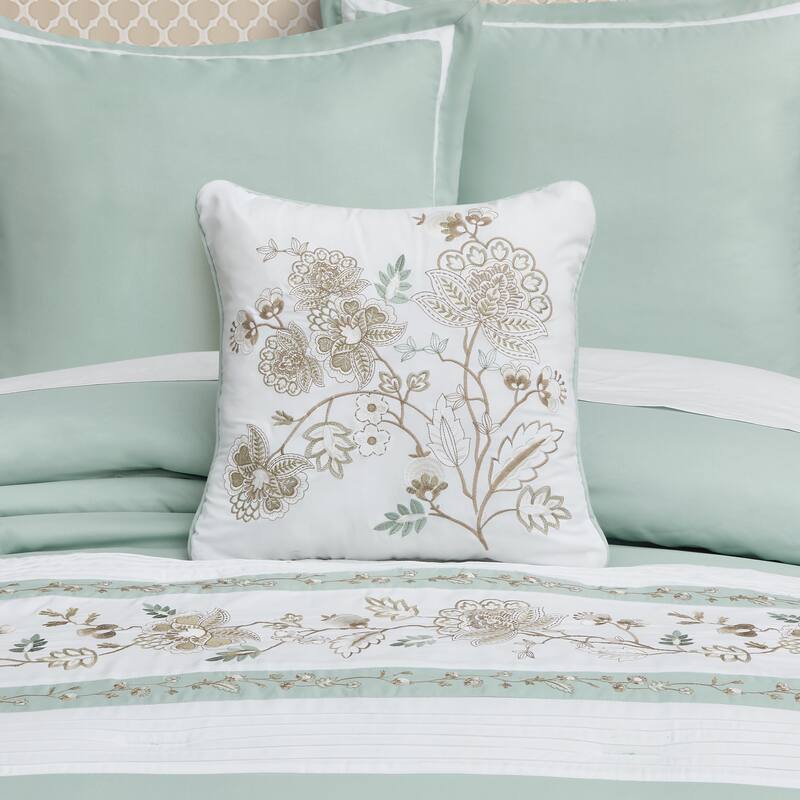 Spring Social 16" Square Embellished Decorative Throw Pillow