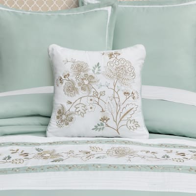 Spring Social 16" Square Embellished Decorative Throw Pillow
