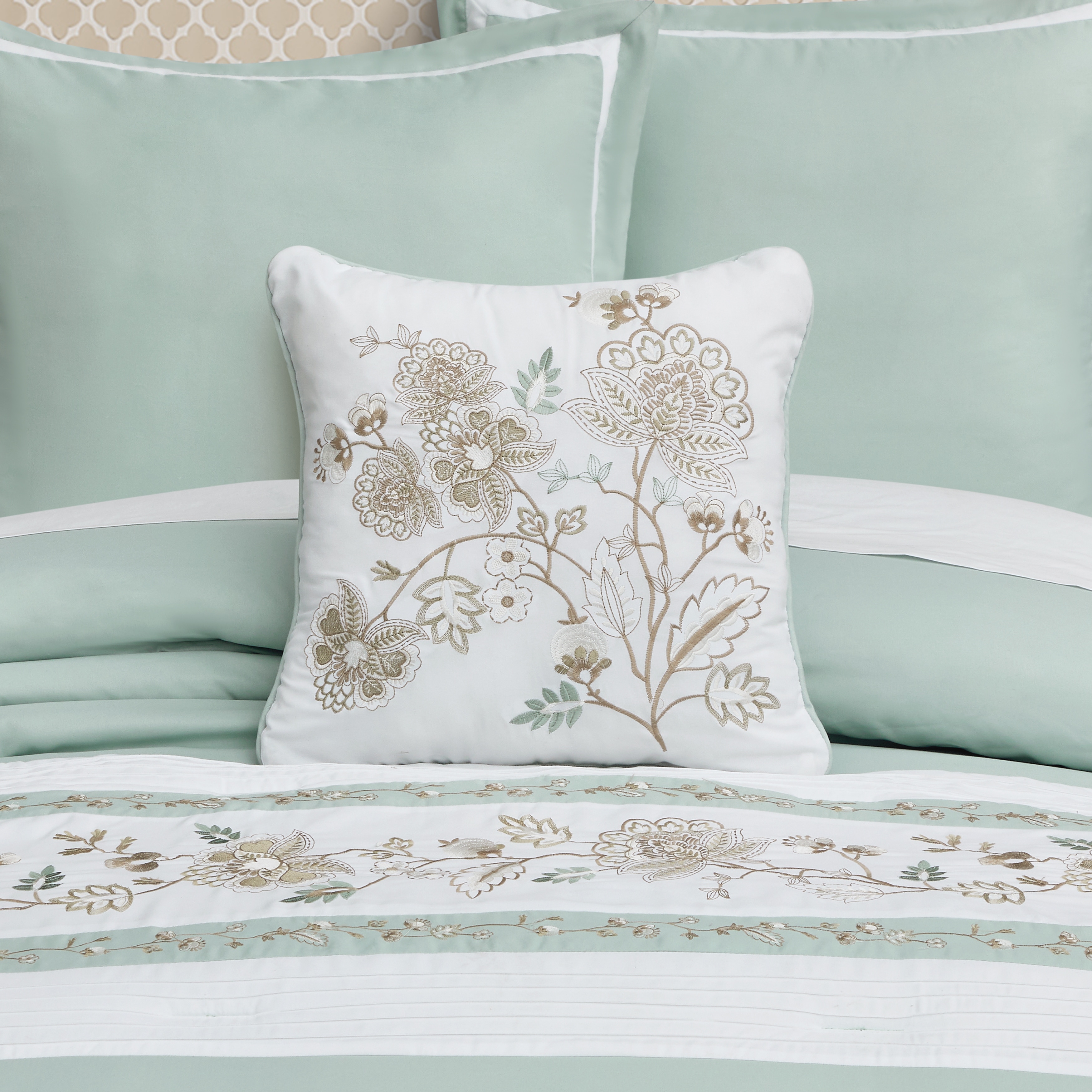 Spring Social 16" Square Embellished Decorative Throw Pillow