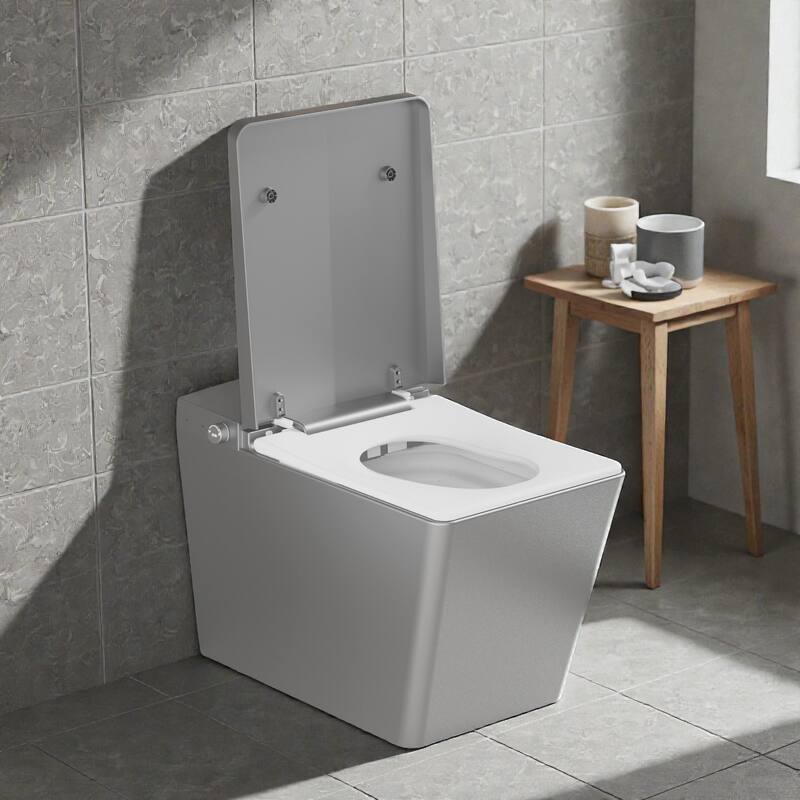 Square Smart Toilet with Built In Tank. Foot Sensor Lid. Auto Flush. Heated Bidet Seat. LED Display. Remote
