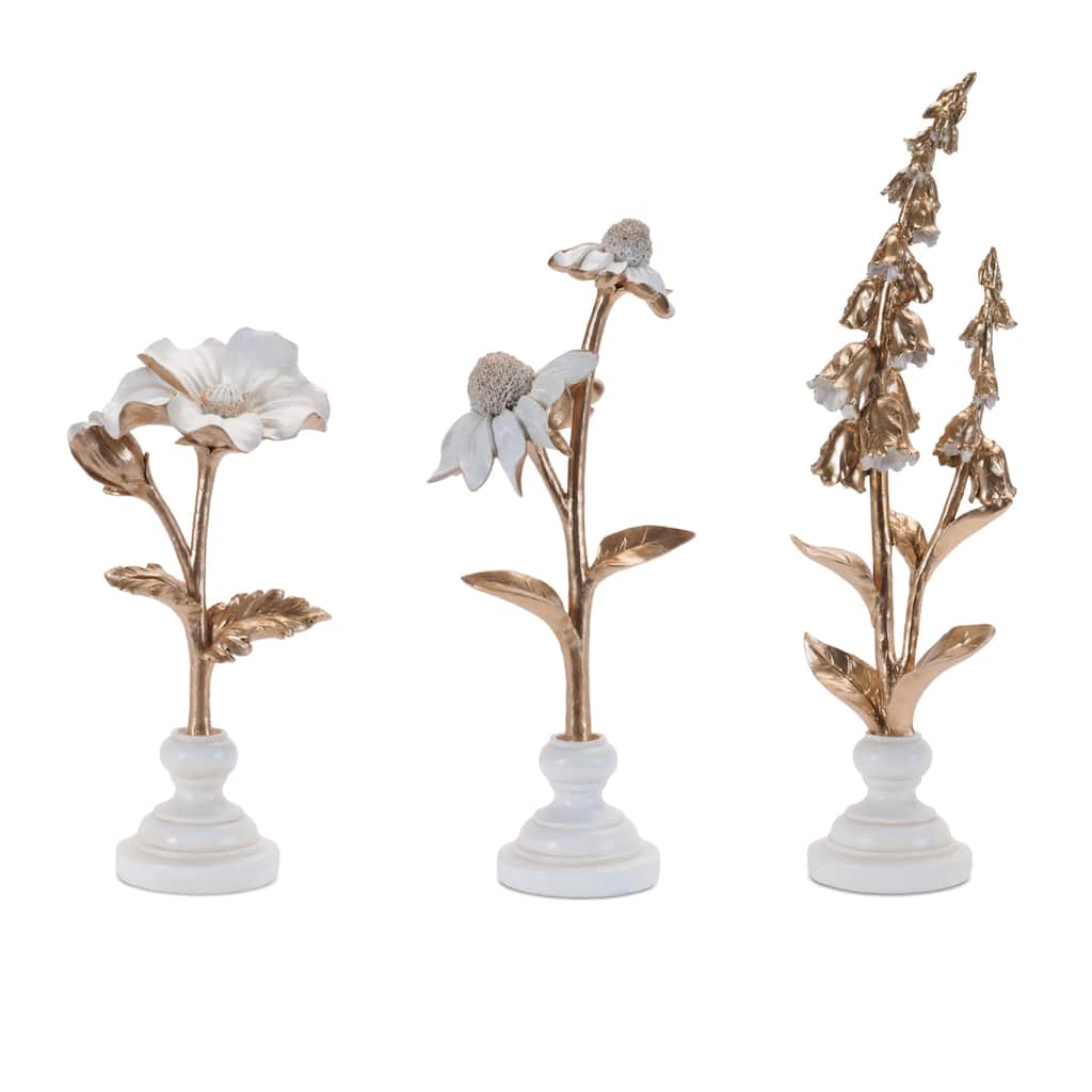 Ceramic Floral Stem Sculpture (Set of 3)