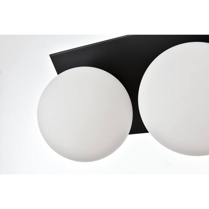 Jinzo 1 Light Black and Frosted White Bath Sconce
