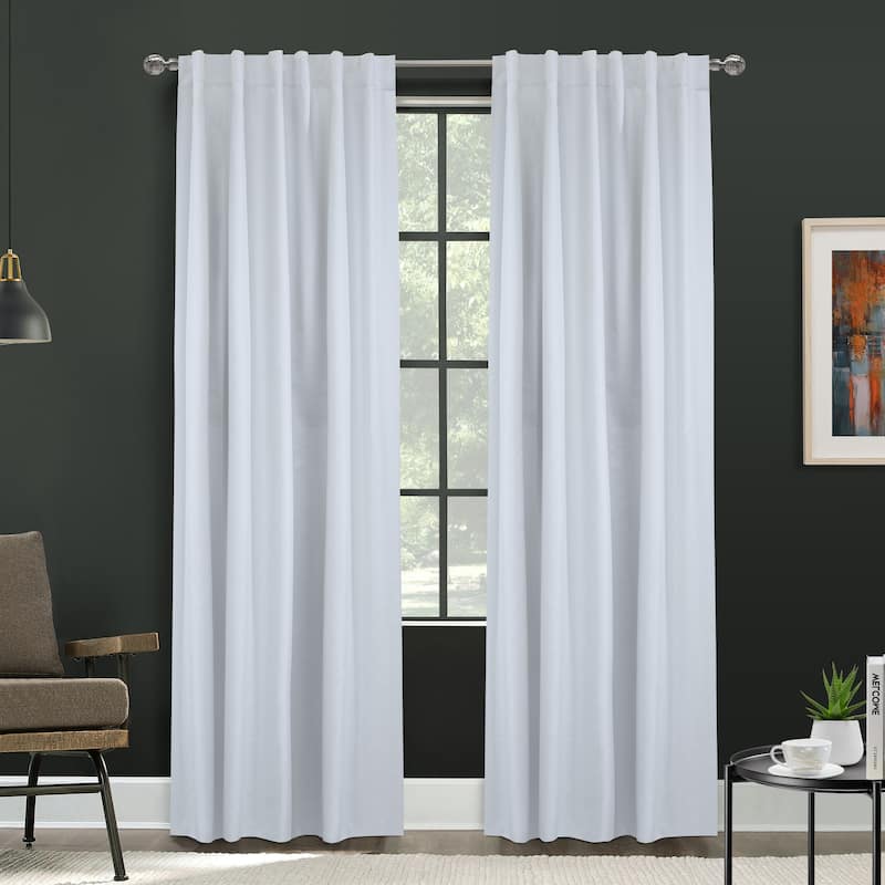 ThermaPlus Baxter Total Blackout Textured Dual Header Curtain Panel - 52" x 95" - White