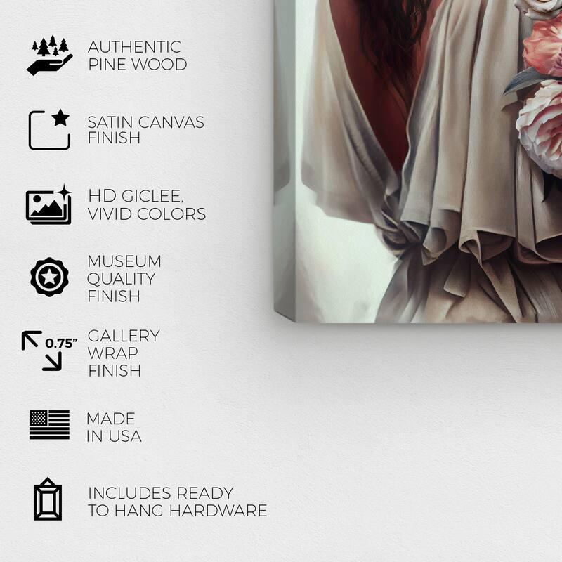 Wynwood Studio Fashion and Glam Marianna Gray and Light Pink Traditional Wall Art Canvas Print