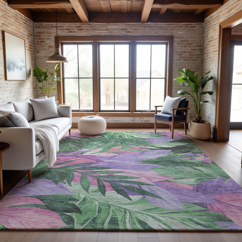 Premium Washable Super Soft Tropical Floral Mayfield Rug