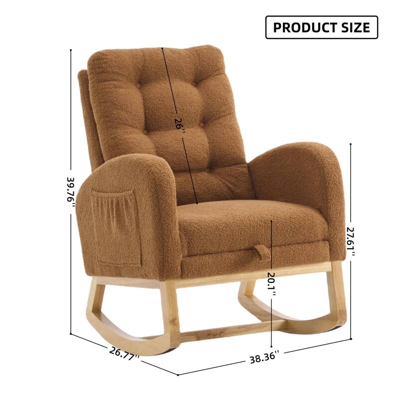 Plush Accent Rocking Chair with Footrest