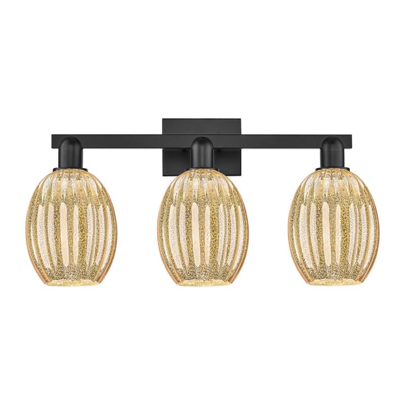 Innovations Lighting 716-3W-13-26 Preston Vanity Preston 3 Light 26" - Matte Black / Mercury
