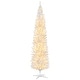 preview thumbnail 1 of 22, HOMCOM 8' Tall Pre-Lit Slim Noble Fir Artificial Christmas Tree with 300 Warm White LED Lights and 618 Tips - 7.87 ft White