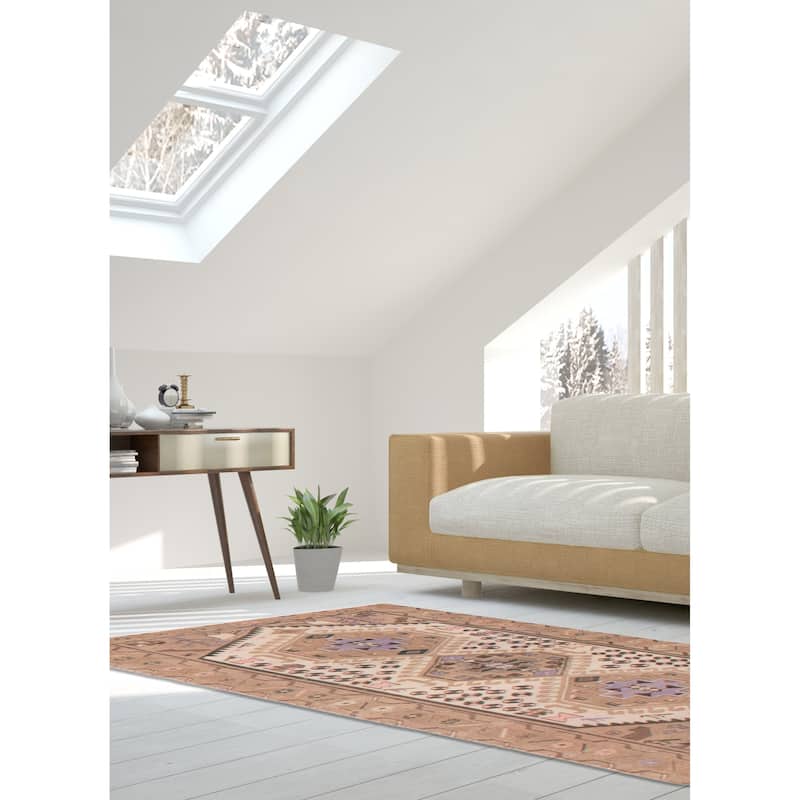 ECARPETGALLERY Hand-knotted Antalya Vintage Cream Wool Rug - 3'1 x 4'11