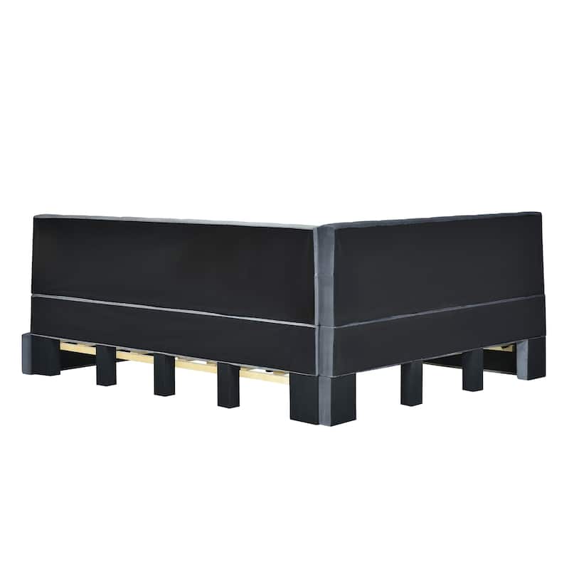 Mid-Century Modern Full Velvet Daybed Frame - Versatile Sofa and Bed Combo with Slats