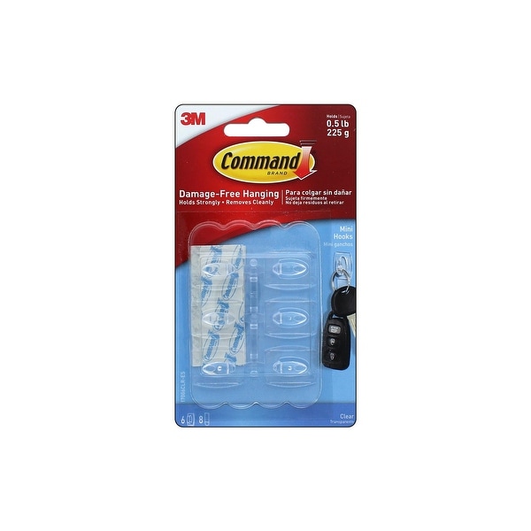 Command Adhesive Hook Mini Clear 6pc