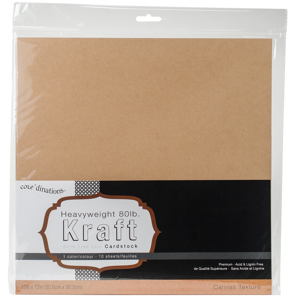 Kraft 10-Pack 12 by 12-Inch//80-Pound Darice Coredinations Canvas Cardstock